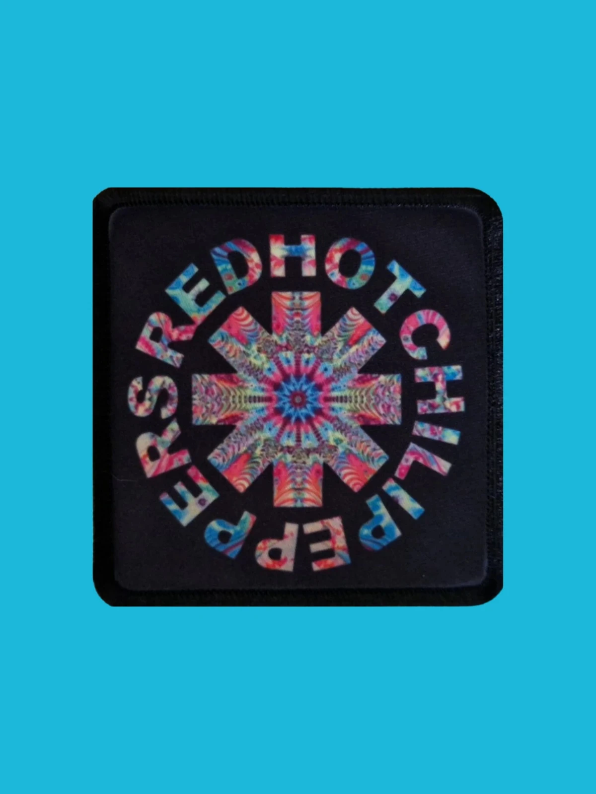 Patch Red Hot Chili Peppers - Logo Psychédélique - Imprimé - Carré de 7,5 x 7,5 centimètres